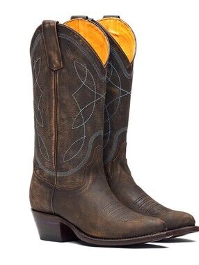 NWOB Alvies The Guadalupe Western Cowboy Boots Brown Size 10